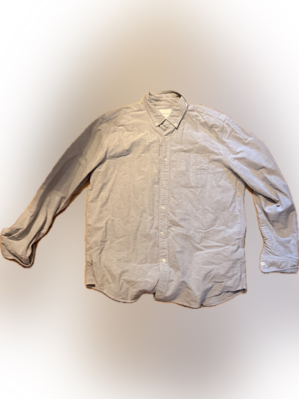 American Eagle Outfitters Men's Button-Down Shirt in Light Beige